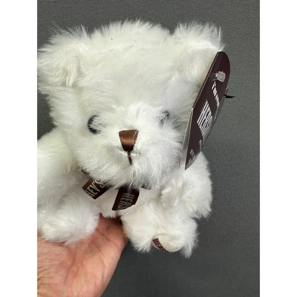 Hershey's Galerie White Plush Teddy Bear Small Stuffed Animal Brown Ribbon NWT